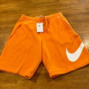 Nike Fleece Men's Training Shorts Orange Medium BV2721 886 Knee New With Tags